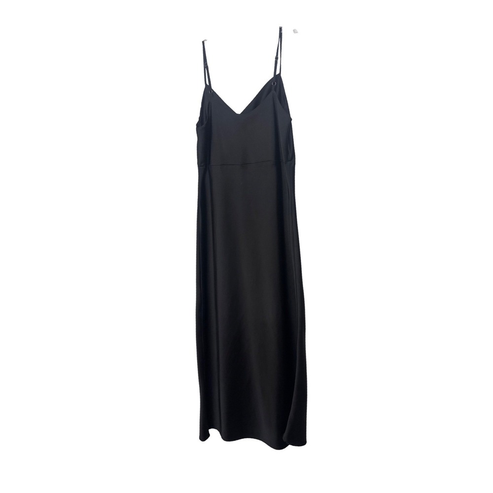 Becool Black Cowl Neck Satin Midi Slip Dress Small Sleeveless - Picture 2 of 7